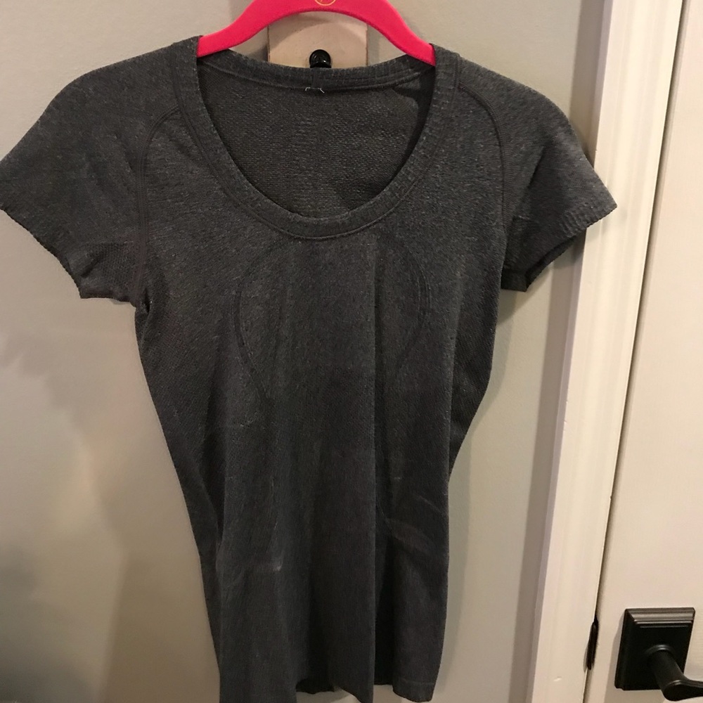 Gray lululemon workout short sleeve